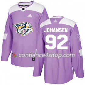 Adidas Maillot de Hockey Nashville Predators Ryan Johansen 92 2017-2018 Violet Fights Cancer Practice Authentic - Homme